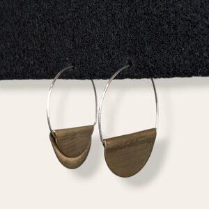 V. Folded Half Moon Hoop Earrings
